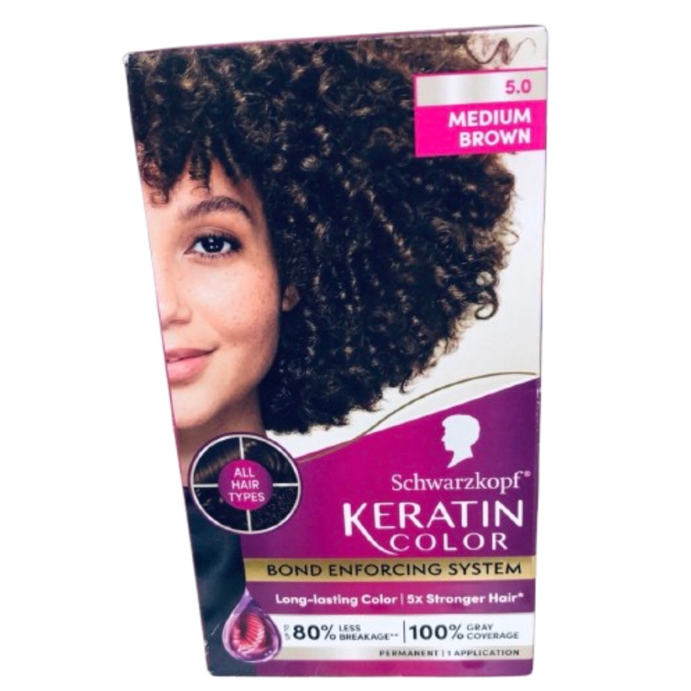 🔥$8🔥NEW SCHWARZKOPF Keratin Hair Dye Color 5.0 Medium Brown